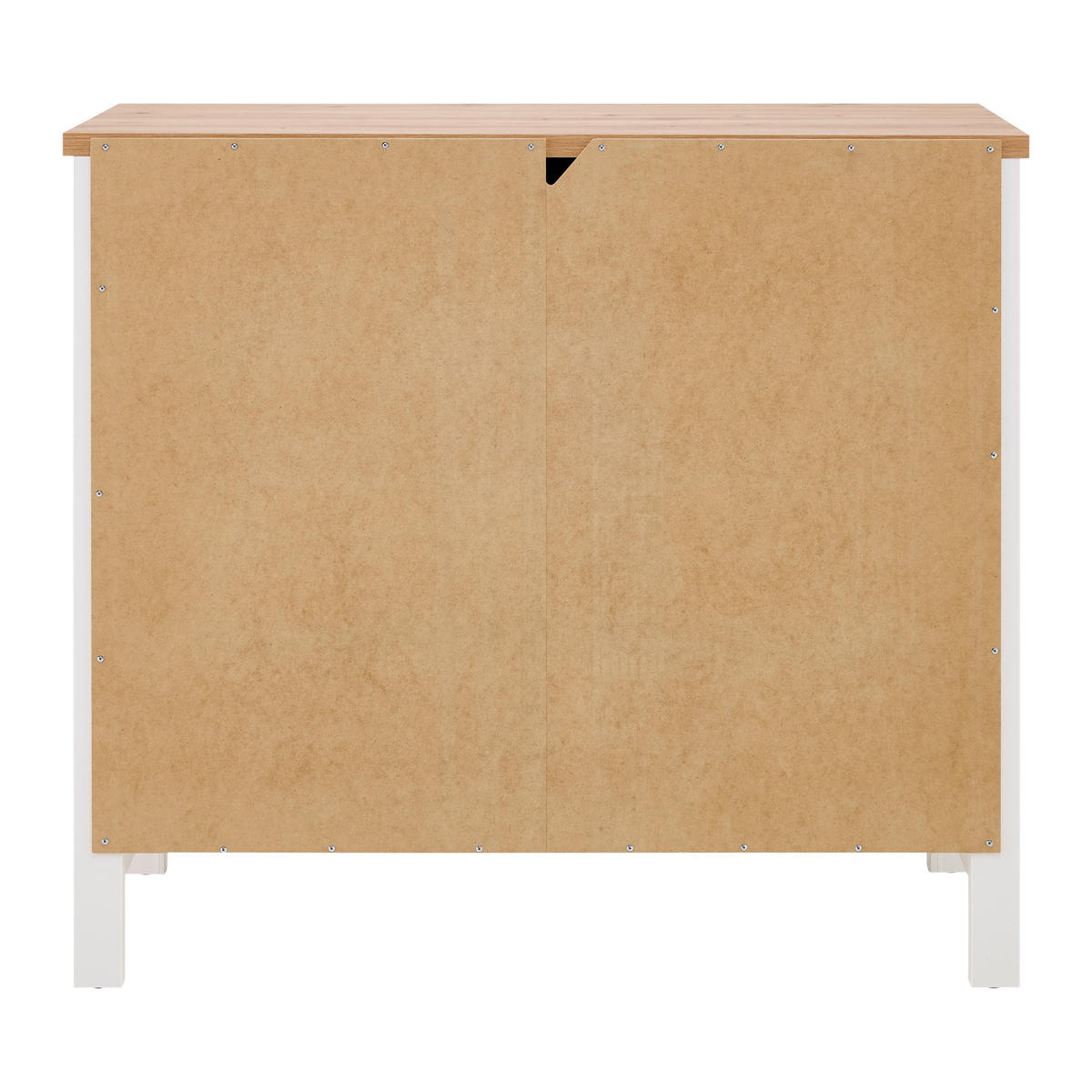 KOMODA   103/92/45 cm   bijela, hrast Artisan  - bijela/srebrne boje, Romantično / ladanjski, drvni materijal/metal (103/92/45cm)