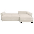 ECKSOFA Creme Cord  - Creme/Schwarz, KONVENTIONELL, Kunststoff/Textil (318/197cm) - Hom`in