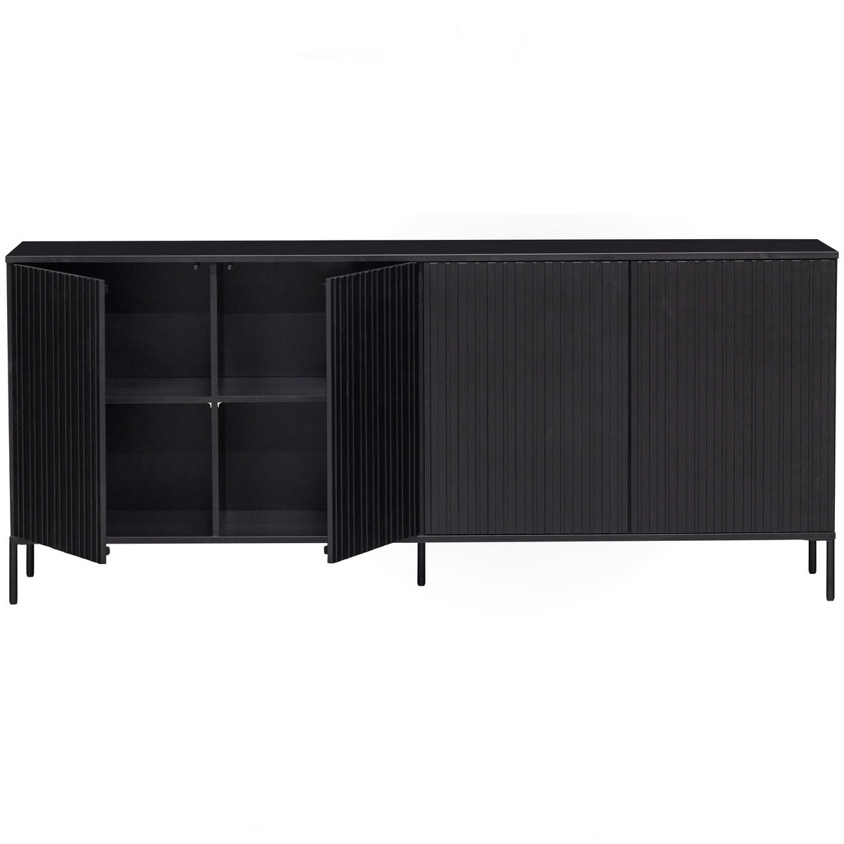 SIDEBOARD Gravure 200/85/44 cm  - Schwarz, Design, Holz/Metall (200/85/44cm) - Livetastic