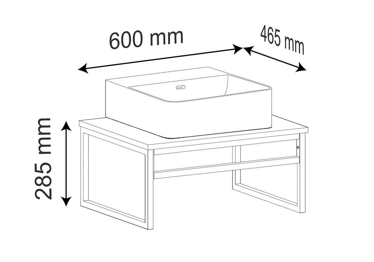 WASCHTISCHKOMBI 60 cm  - Honigeiche/Weiss, Modern, Keramik/Holzwerkstoff (60cm) - MID.YOU