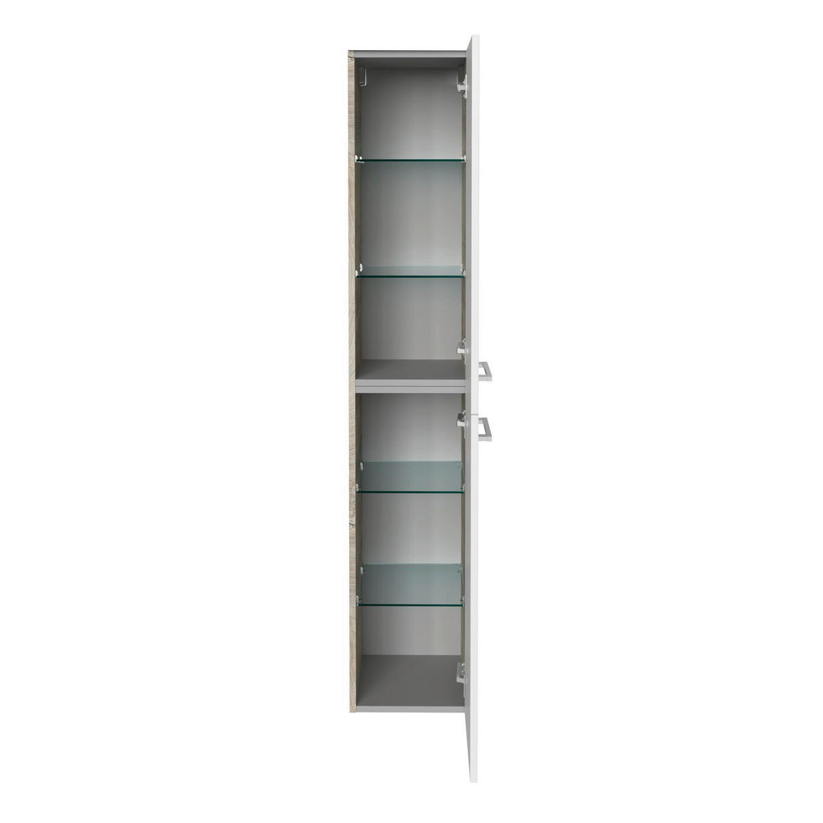 HOCHSCHRANK 30/162/31,8 cm  - Chromfarben/Eichefarben, Basics, Glas/Holzwerkstoff (30/162/31,8cm) - MID.YOU