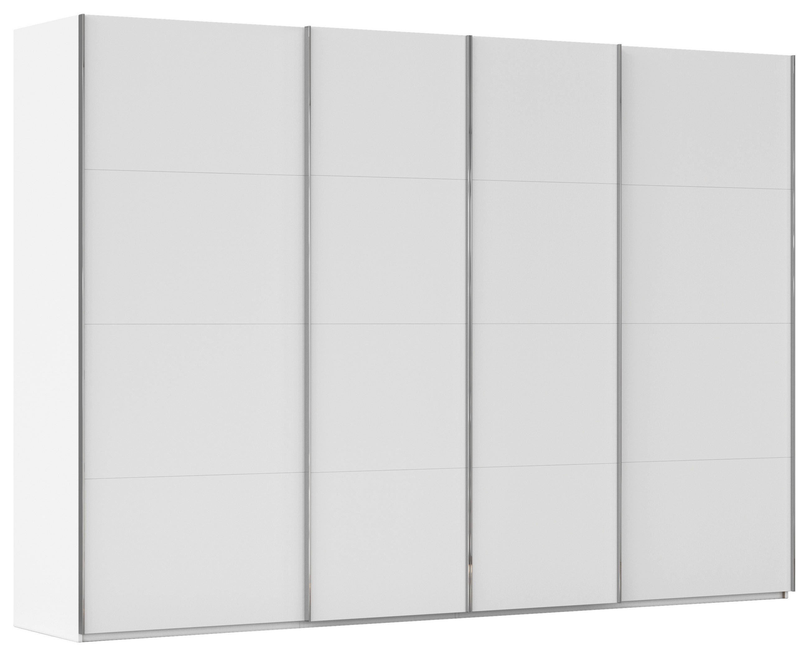 SCHWEBETÜRENSCHRANK Weiss  - Chromfarben/Weiss, Design, Holzwerkstoff/Metall (316/235/68cm) - Novel