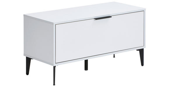 GARDEROBENBANK  in 91,6/48,1/40 cm  - Schwarz, MODERN, Kunststoff/Metall (91,6/48,1/40cm) - Hom`in