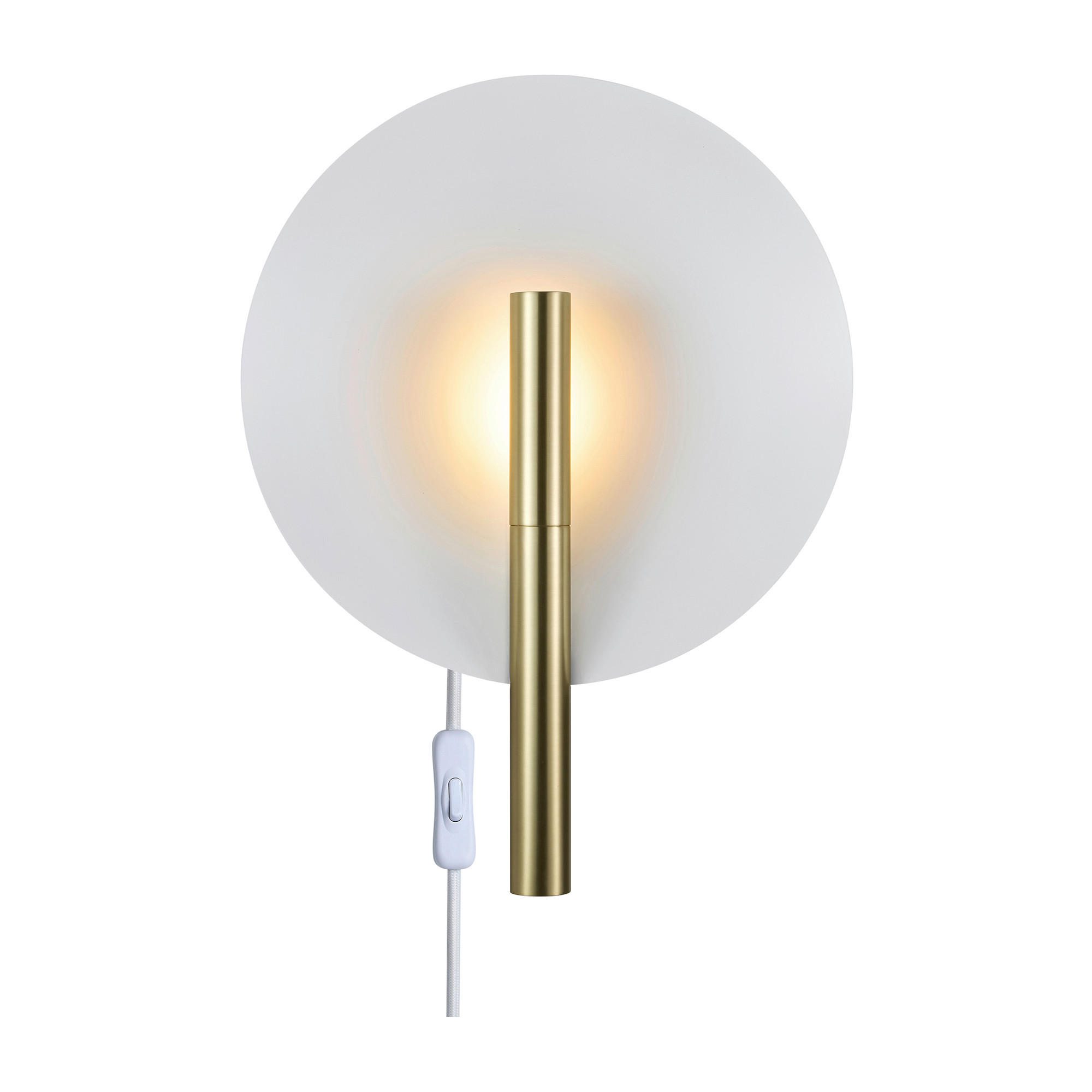WANDLEUCHTE Furiko 31,6 cm  - Messingfarben/Weiß, Design, Metall (31,6cm) - Nordlux