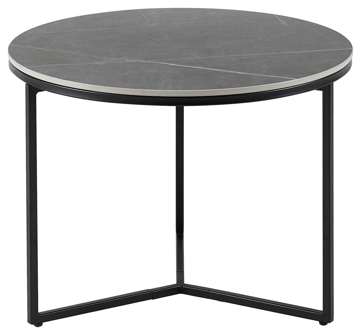 BEISTELLTISCH in Metall, Keramik 60/60/45 cm  - Schwarz/Grau, Design, Keramik/Metall (60/60/45cm) - Livetastic