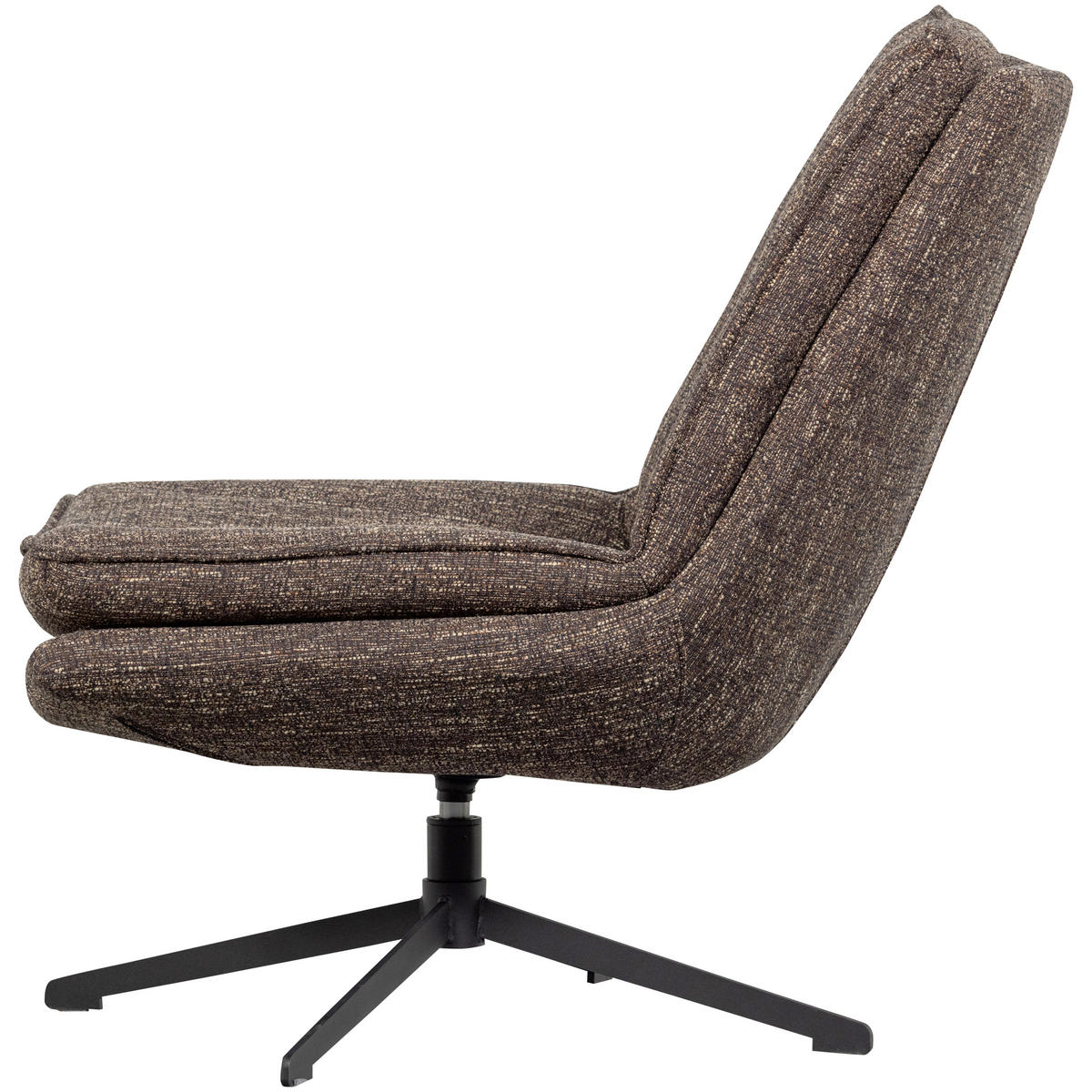 SESSEL in Webstoff Braun  - Schwarz/Braun, Design, Textil/Metall (75/88/94cm) - Livetastic