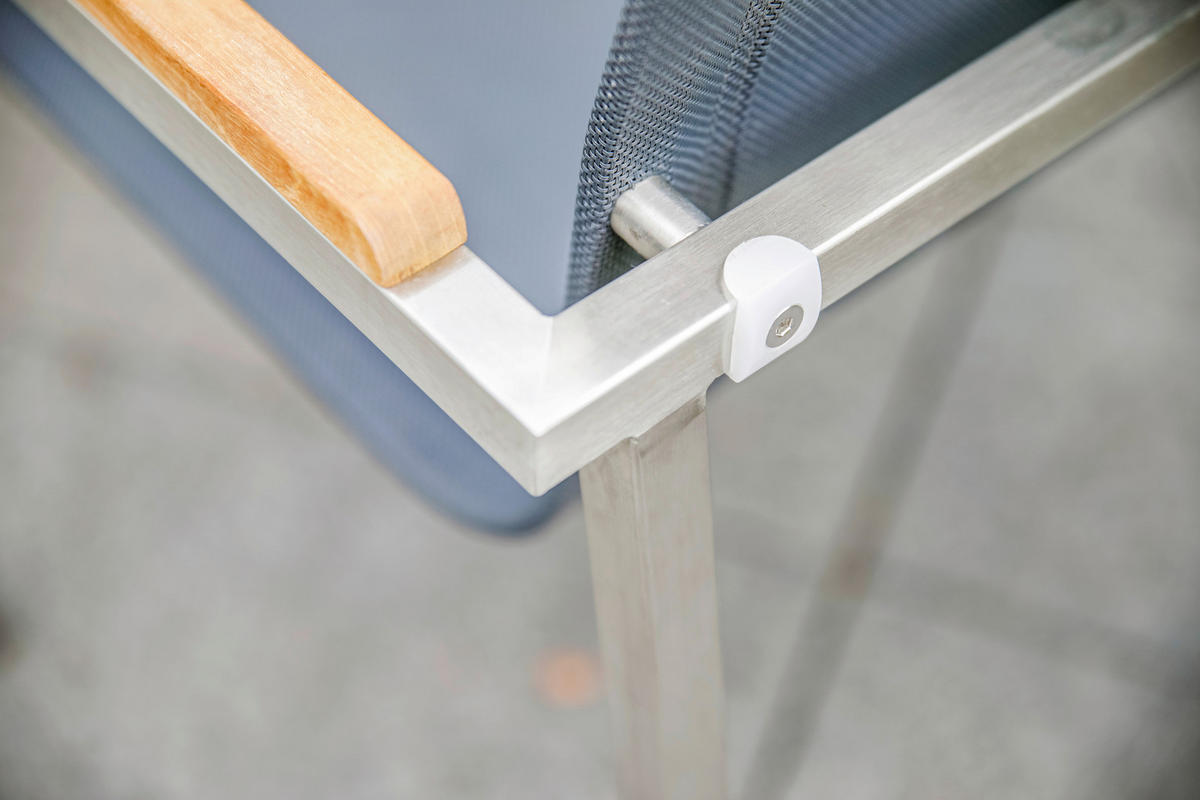 GARTENSET Teakholz Edelstahl  - Silberfarben/Teakfarben, MODERN, Glas/Holz - Gardenson