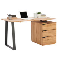 SCHREIBTISCH 140/65/75 cm  in Wildeiche  - Wildeiche/Schwarz, Natur, Holz/Metall (140/65/75cm) - Linea Natura