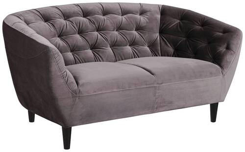 CHESTERFIELD-SOFA in Samt Dunkelgrau - Dunkelgrau/Schwarz, Trend, Holz/Textil (150/78/84cm) - Ambia Home