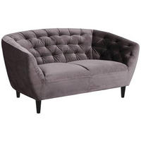 CHESTERFIELD-SOFA Dunkelgrau Samt  - Dunkelgrau/Schwarz, Trend, Holz/Textil (150/78/84cm) - Ambia Home