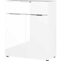 KOMÓD 83/102/42 cm  - fekete/ezüstszínű, Modern, műanyag/faalapú anyag (83/102/42cm) - Premium Living