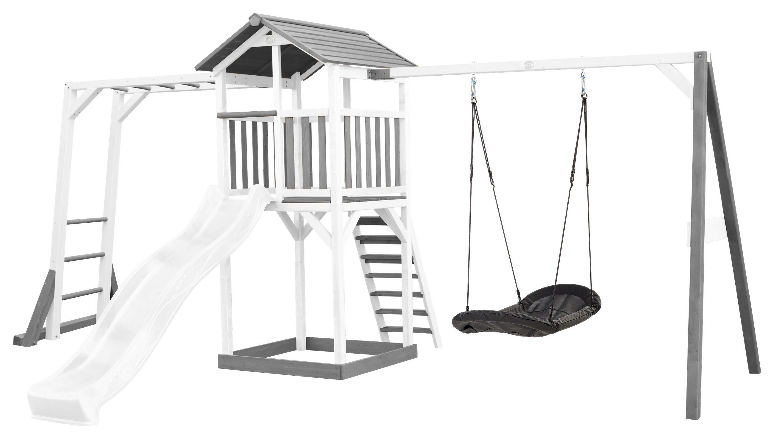 SPIELTURM 519/242/349 cm  - Blau/Weiß, KONVENTIONELL, Holz (519/242/349cm) - Ambia Garden