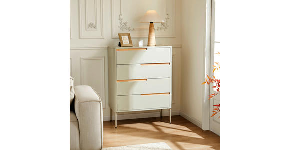 KOMMODE  in 80/105/40 cm  - Eichefarben/Grauweiß, Design, Holz/Holzwerkstoff (80/105/40cm) - Carryhome