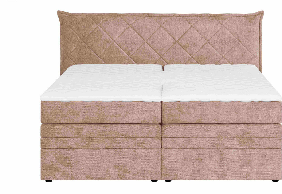 BOXSPRINGBETT 180/200 cm  in Hellrosa  - Hellrosa/Schwarz, Konventionell, Holz/Textil (180/200cm) - Welnova
