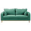 3-SITZER-SOFA Mikrofaser Mintgrün  - Wengefarben/Mintgrün, Design, Holz/Textil (193/86/87cm) - Livetastic