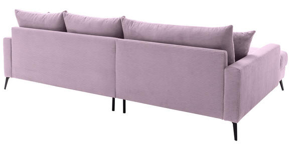 ECKSOFA  in Cord Lila  173/280 cm  - Lila/Schwarz, KONVENTIONELL, Textil/Metall (173/280cm) - Hom`in