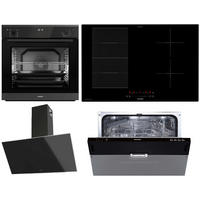 ELEKTROGERÄTESET - Schwarz, Basics, Glas/Metall - Oranier