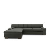 ECKSOFA  in Lederlook Schwarz  153/268 cm  - Wengefarben/Schwarz, Design, Holz/Textil (153/268cm) - MID.YOU