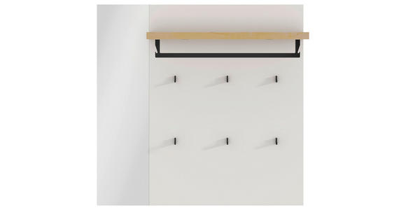 GARDEROBENPANEEL 119,6/122,8/30 cm - Eichefarben/Weiß, Design, Glas/Holz (119,6/122,8/30cm) - Moderano