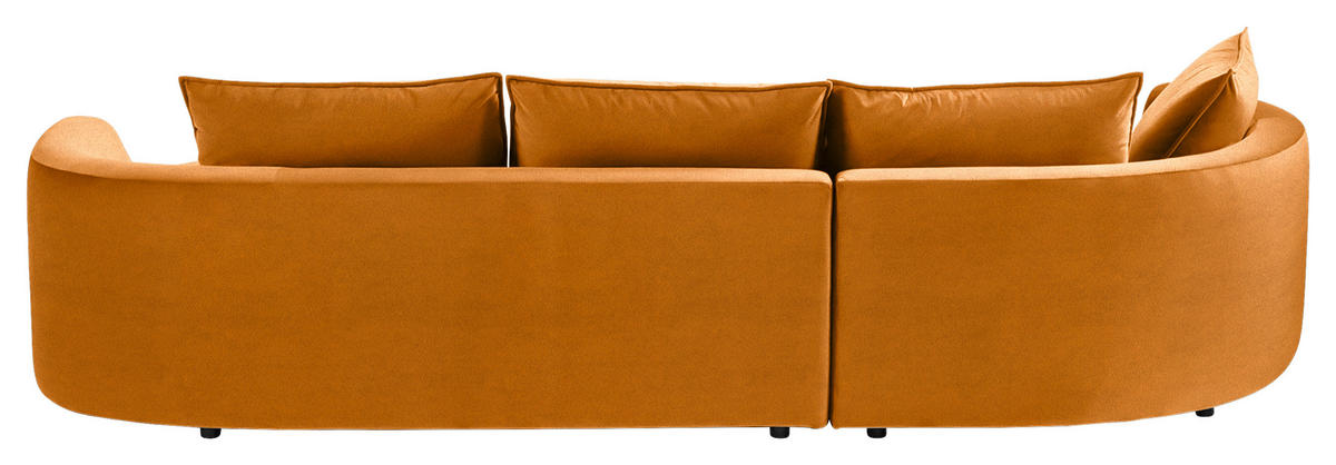 BIGSOFA in Samt Rostfarben  - Rostfarben/Schwarz, Design, Kunststoff/Textil (154/82/322cm) - home24