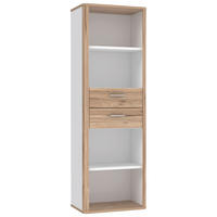 REGAL  65,5/198,3/41,3 cm Weiss, Eichefarben  - Weiss/Eichefarben, Modern, Holzwerkstoff/Kunststoff (65,5/198,3/41,3cm) - Xora