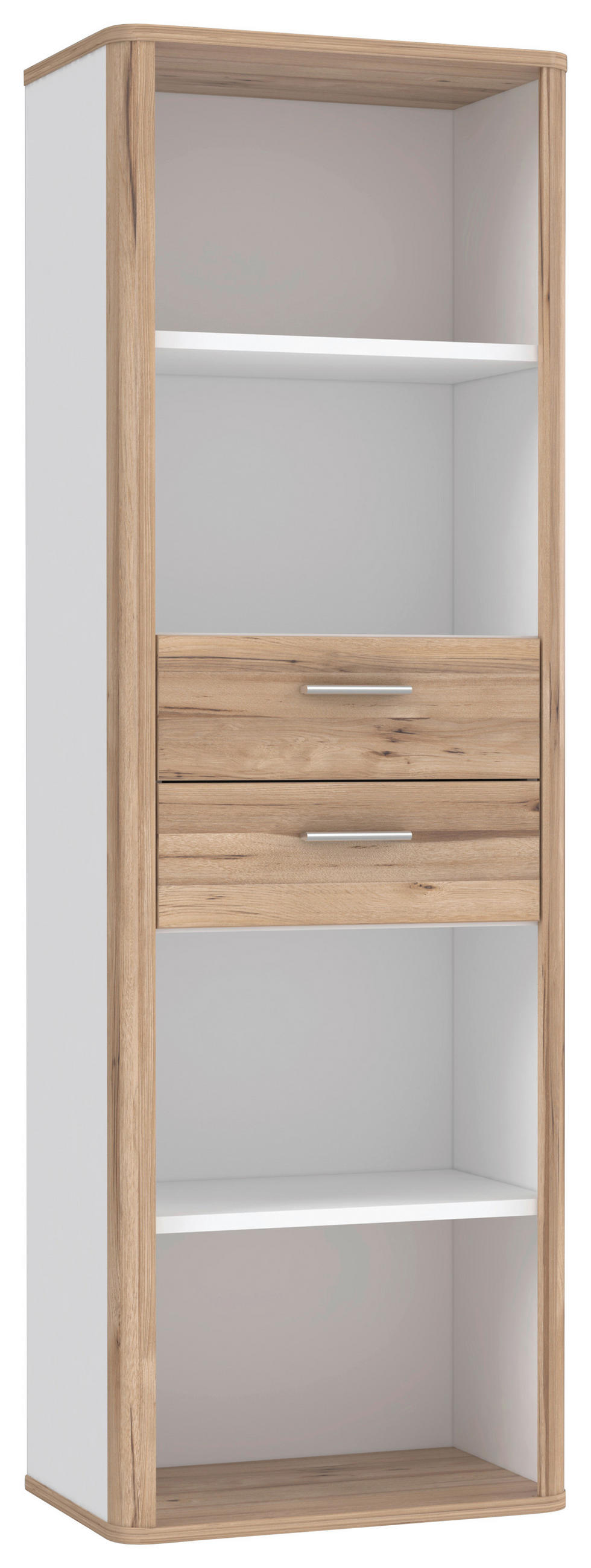 REGAL  65,5/198,3/41,3 cm Weiss, Eichefarben  - Weiss/Eichefarben, Modern, Holzwerkstoff/Kunststoff (65,5/198,3/41,3cm) - Xora