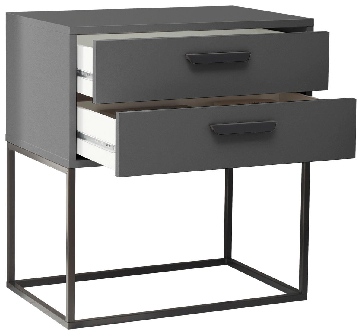 NACHTSCHRANK 60/65/38,5 cm  - Schwarz/Graphitfarben, MODERN, Holzwerkstoff/Kunststoff (60/65/38,5cm) - Livetastic