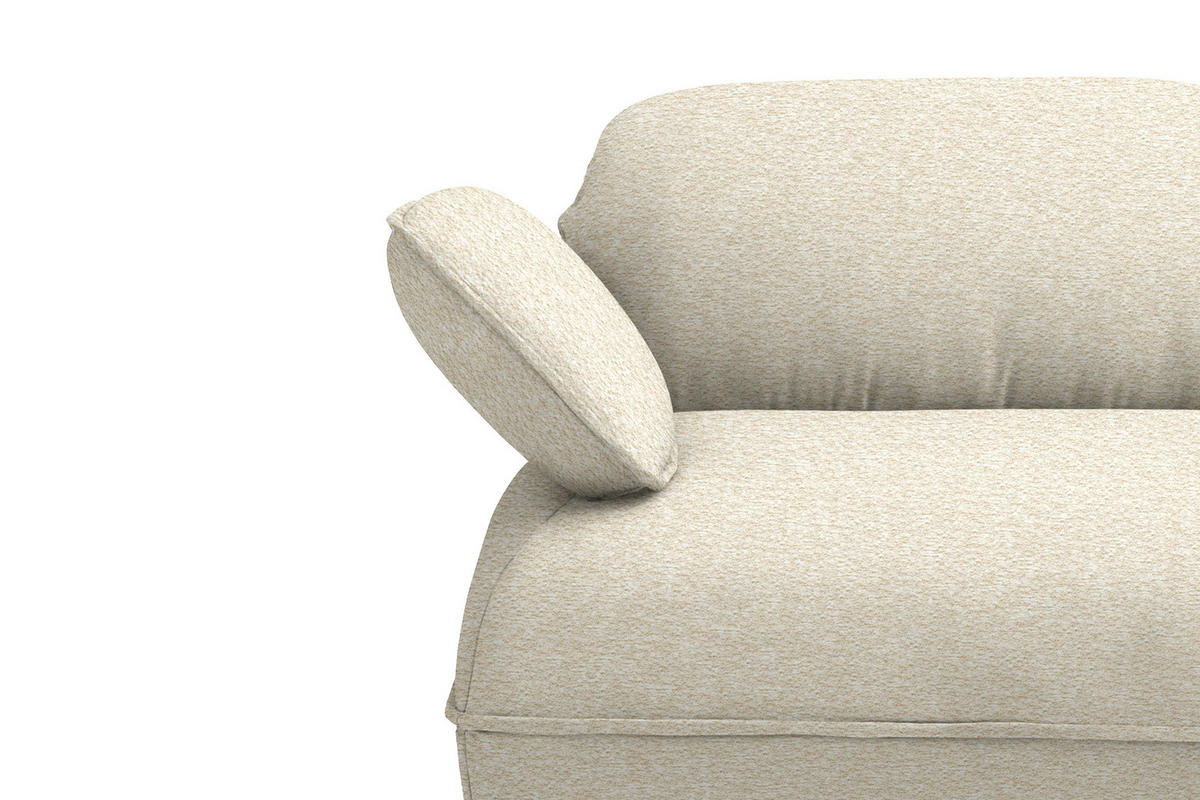 ECKSOFA Chenille Beige  - Beige/Schwarz, Design, Kunststoff/Textil (343/154cm) - Koinor