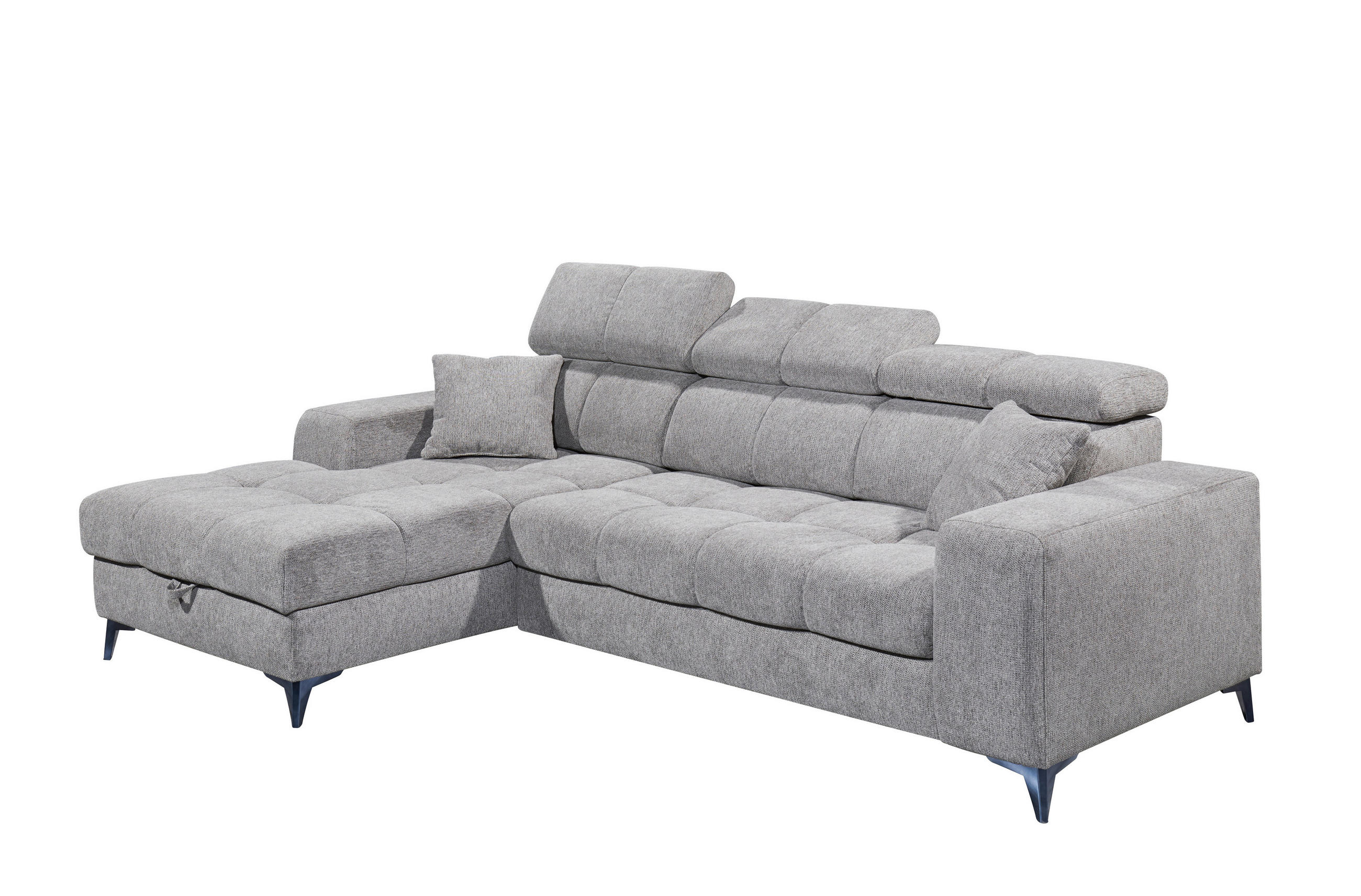 ECKSOFA Taupe Chenille  - Taupe/Schwarz, KONVENTIONELL, Kunststoff/Textil (172/268cm) - Carryhome