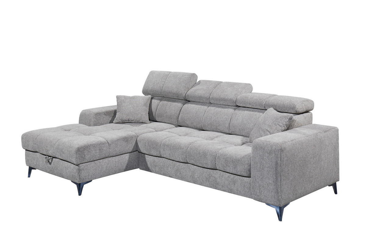 ECKSOFA in Chenille Taupe  - Taupe/Schwarz, Konventionell, Kunststoff/Textil (172/268cm) - MID.YOU