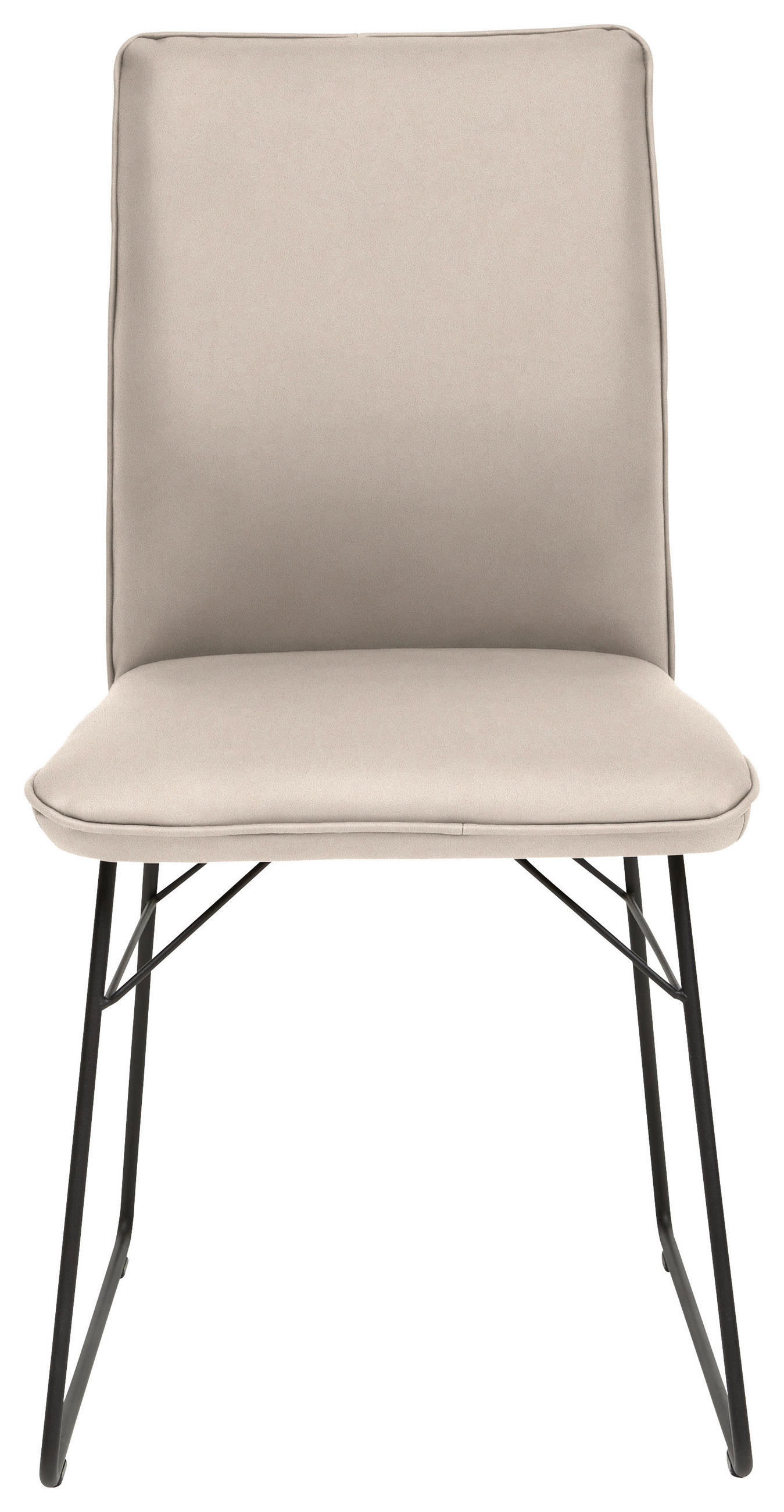 STUHL  in Stahl Mikrofaser Metall, Textil  - Creme/Schwarz, Design, Textil/Metall (46/91/60cm) - Dieter Knoll