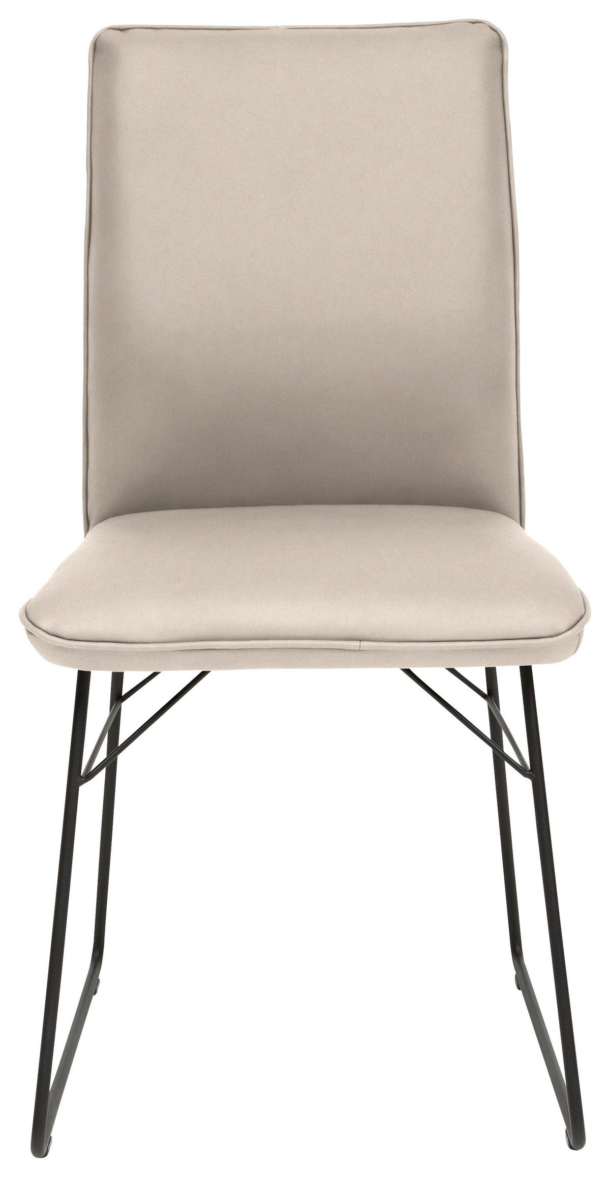 STUHL  in Stahl Mikrofaser Metall, Textil  - Creme/Schwarz, Design, Textil/Metall (46/91/60cm) - Dieter Knoll