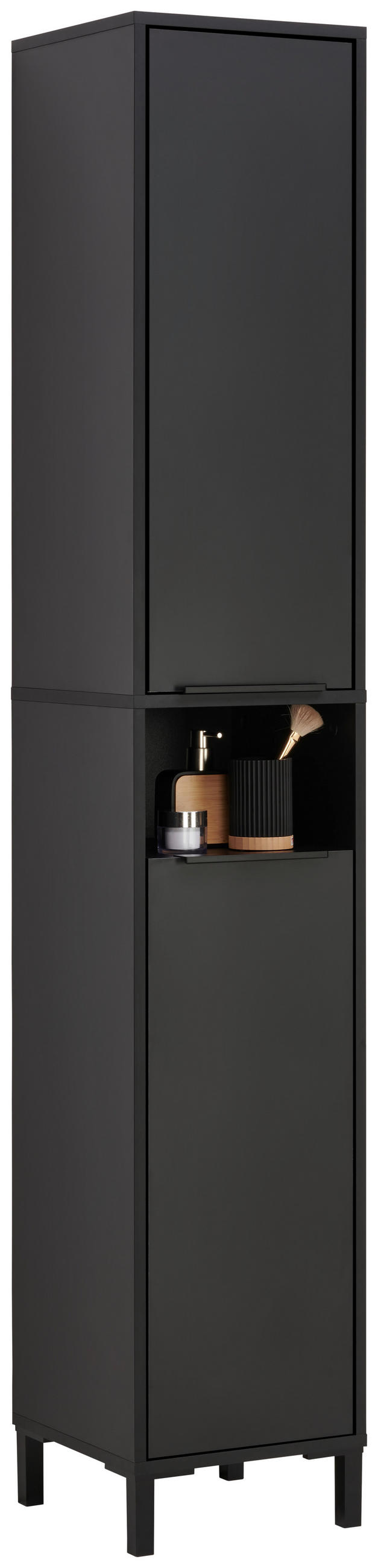 home24 Hochschrank Inova Anthrazit, Schwarz 33x176x33 cm
