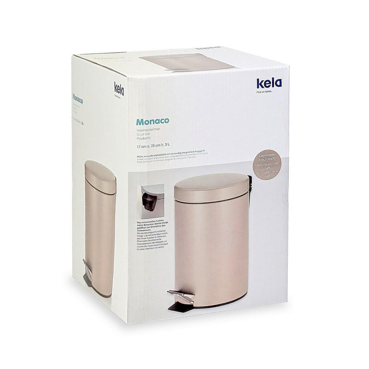 KOSMETIKEIMER MONACO 3 L  - Schwarz/Braun, Basics, Kunststoff/Metall (17/26cm) - Kela