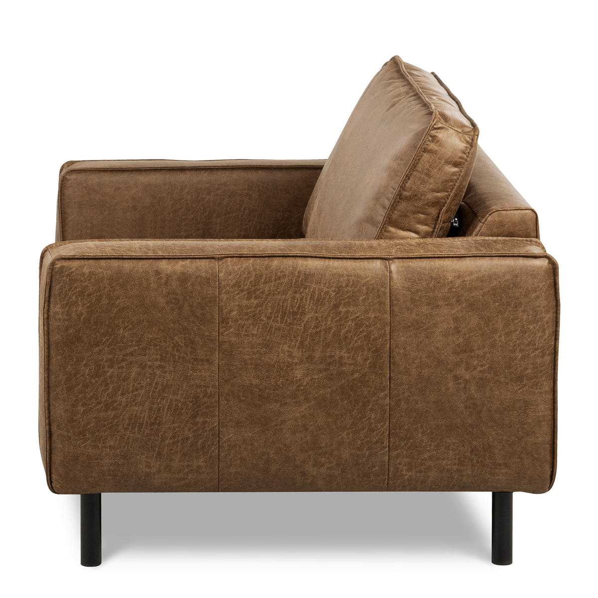 SESSEL Lederlook Echtleder Braun  - Schwarz/Braun, Design, Leder/Textil (88/85/92cm) - Livetastic