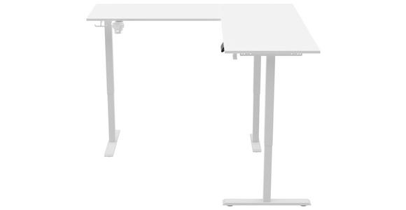 ECKSCHREIBTISCH 160/160/72-117 cm  in Weiß  - Weiß, KONVENTIONELL, Holzwerkstoff/Kunststoff (160/160/72-117cm) - Carryhome