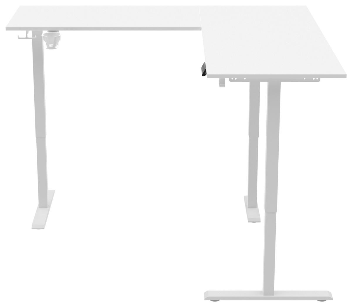 ECKSCHREIBTISCH 160/160/72-117 cm  in Weiß  - Weiß, KONVENTIONELL, Holzwerkstoff/Kunststoff (160/160/72-117cm) - Carryhome