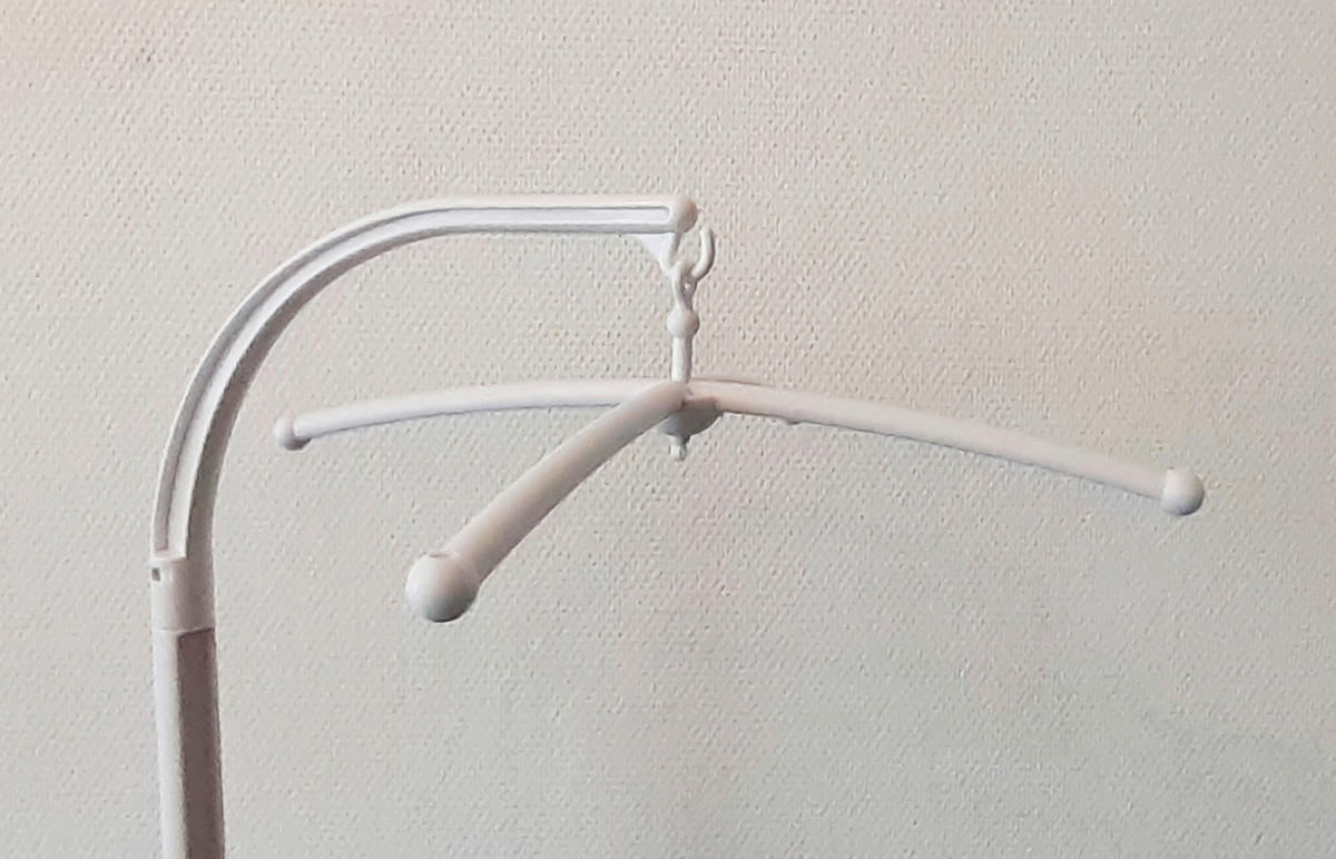 Niermann Mobilehalter mit Spieluhr für Rundstäbe  - Weiß, Basics, Kunststoff (30/58cm)