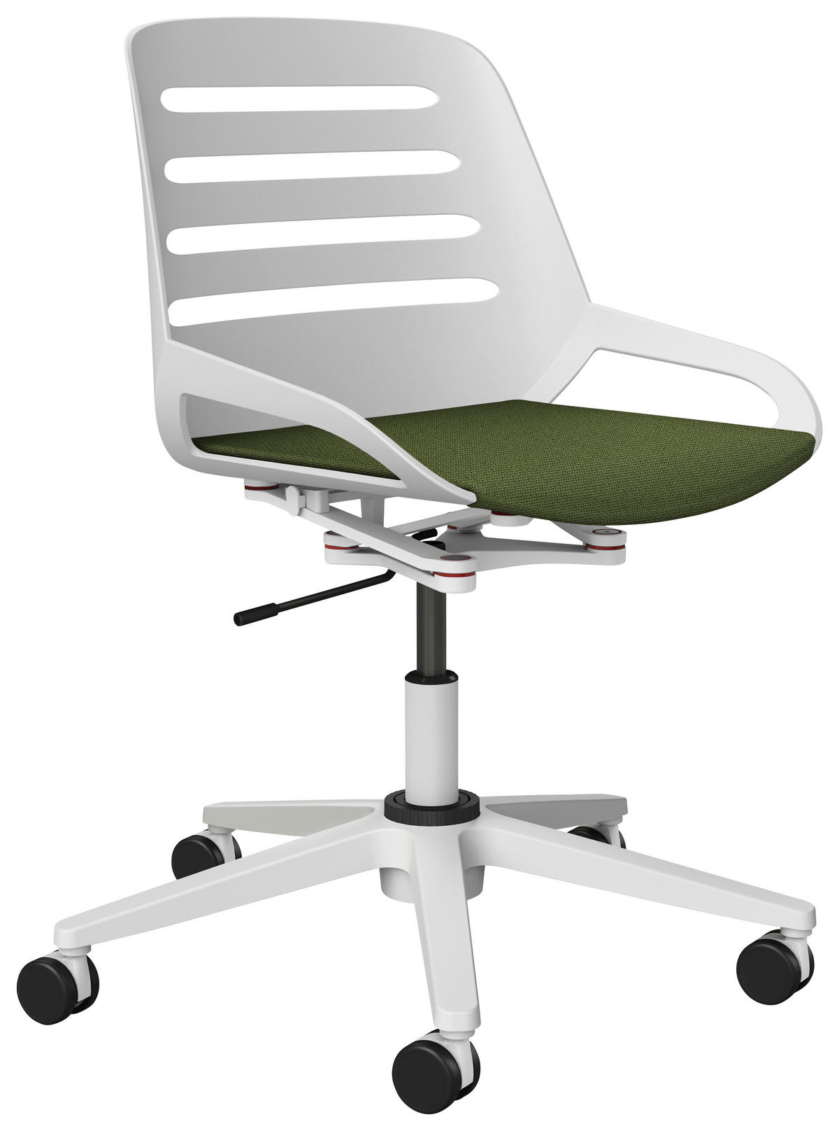 DREHSTUHL  in Weiss, Hellgrün  - Weiss/Hellgrün, Design, Kunststoff/Metall (70/68/40cm) - Aeris