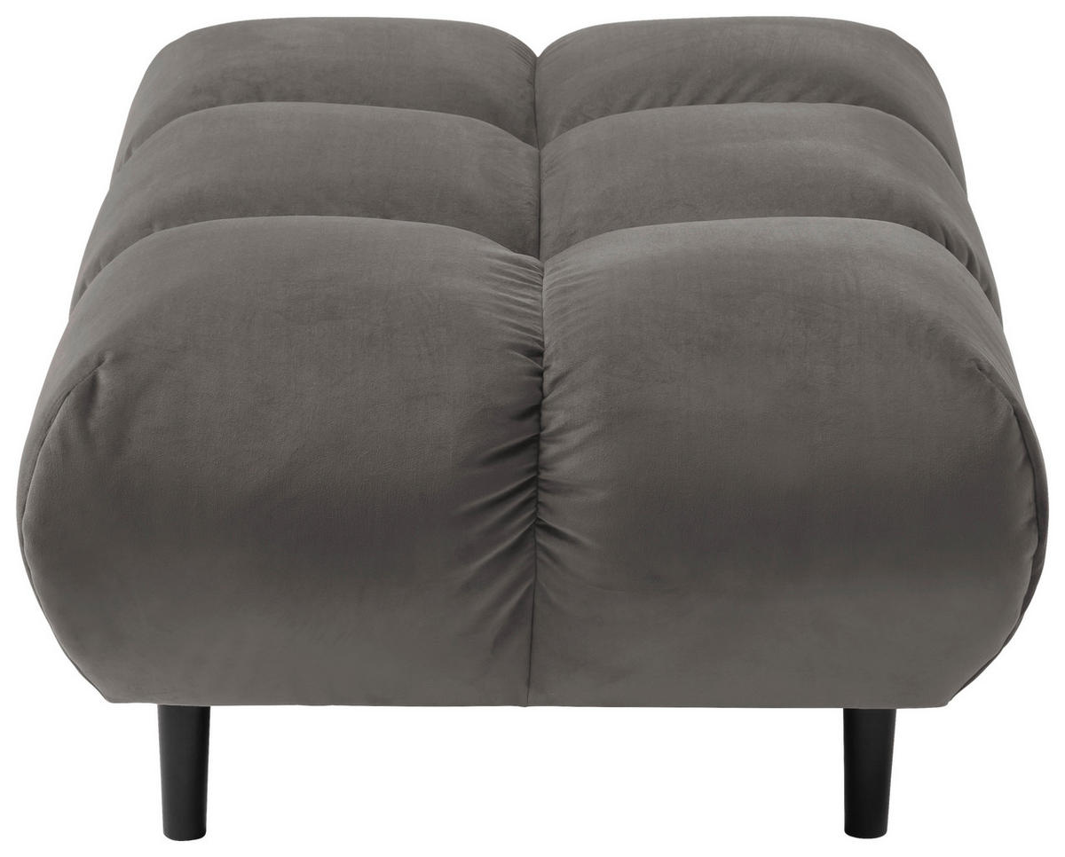 HOCKERBANK 108/41/73 cm Velours Grau Holz  - Schwarz/Grau, Design, Holz/Textil (108/41/73cm) - Pure Home Lifestyle