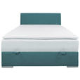 BOXBETT 140/200 cm  in Petrol  - Chromfarben/Petrol, KONVENTIONELL, Kunststoff/Textil (140/200cm) - Carryhome
