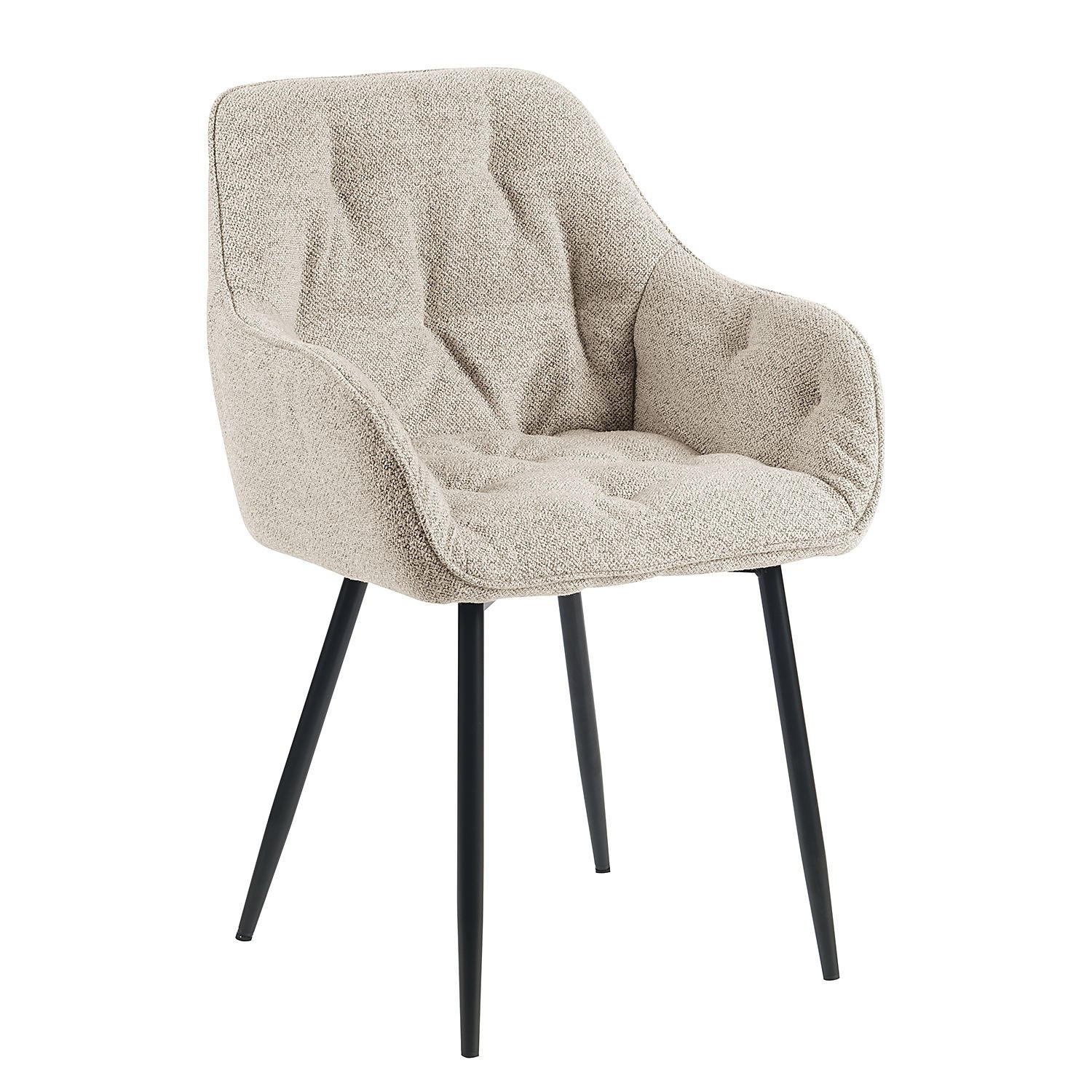 STOL MED ARMSTÖD järn flatväv  - beige/svart, Modern, metall/textil (59,5/84/55,5cm) - home24
