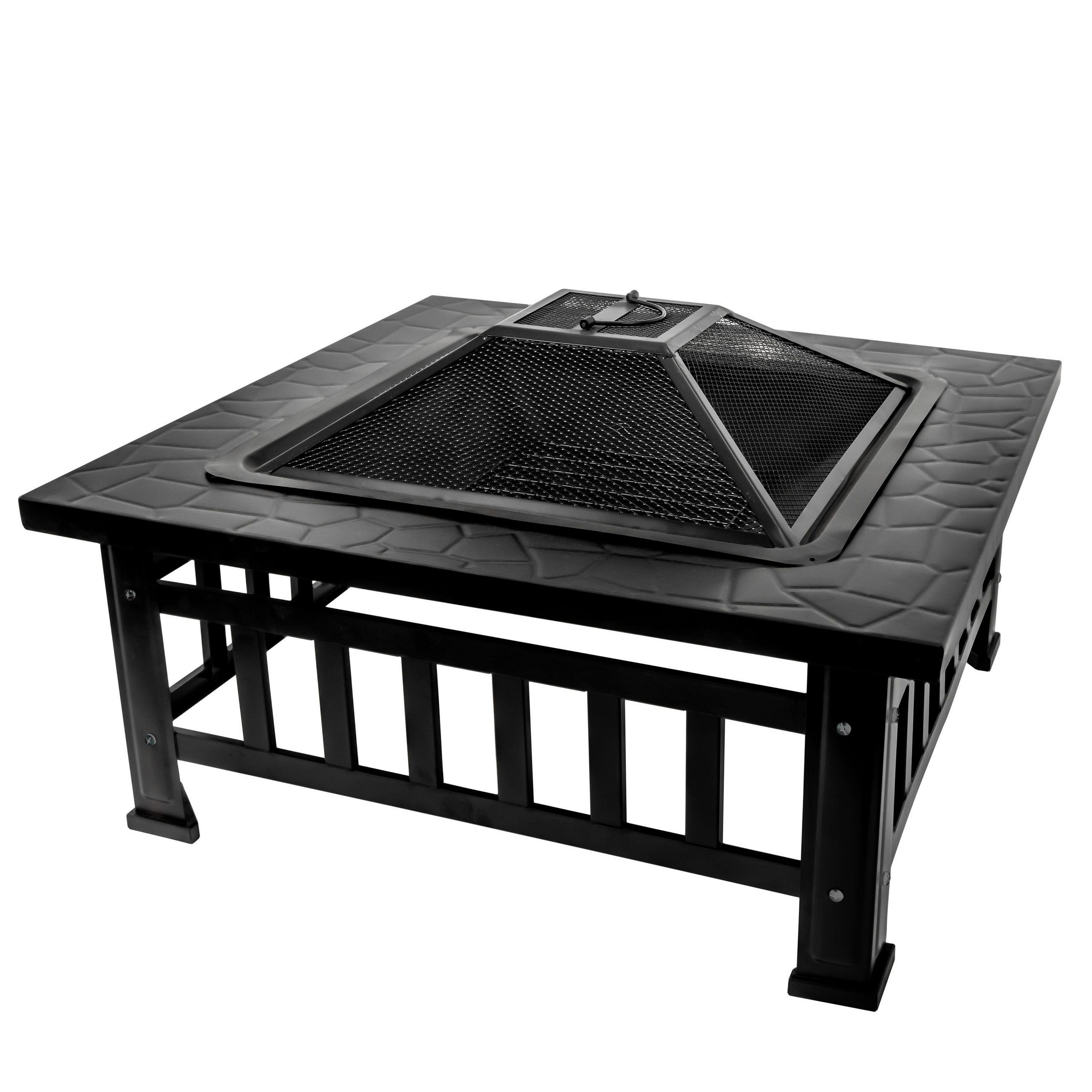 FEUERSTELLE - Schwarz, Design, Metall (81/36/81cm)