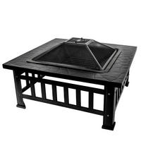 FEUERSTELLE  - Schwarz, Design, Metall (81/36/81cm) - Ambia Garden