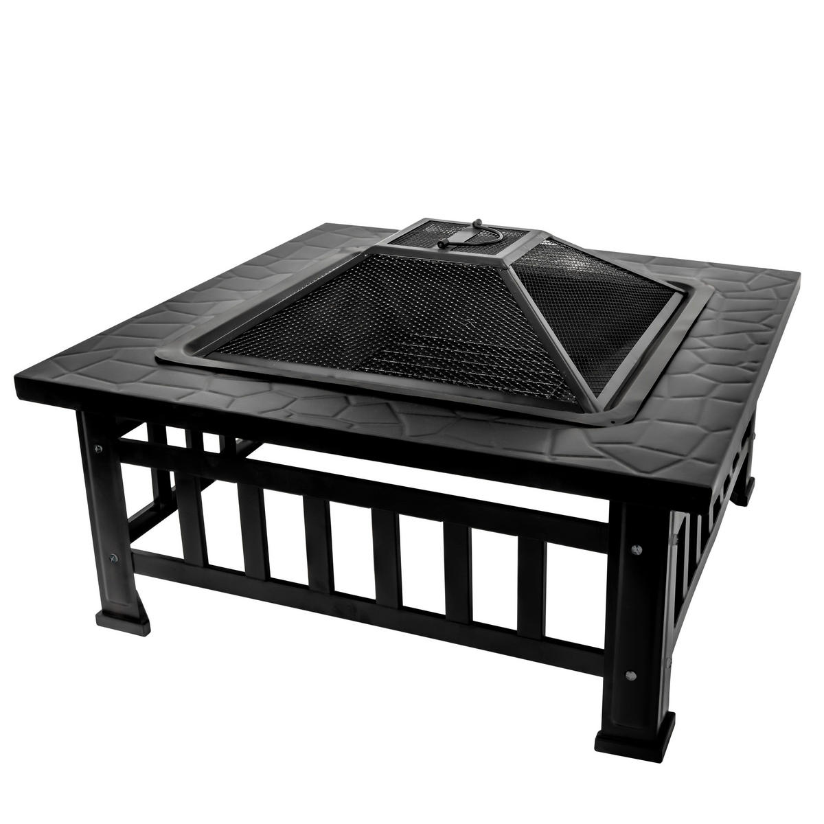 FEUERSTELLE  - Schwarz, Design, Metall (81/36/81cm) - Ambia Garden
