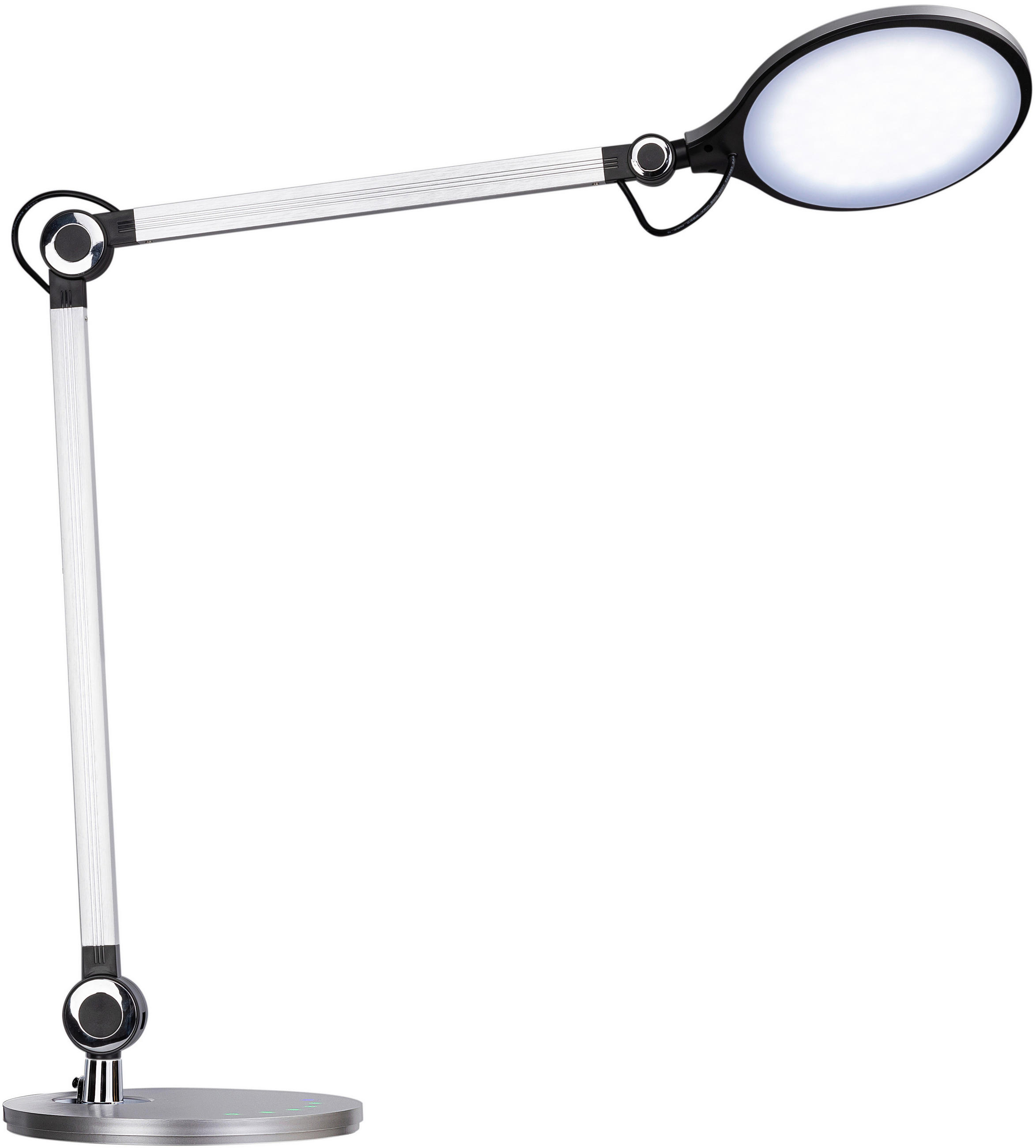 LED-SCHREIBTISCHLEUCHTE Straight 20/49/20 cm  - Silberfarben, Basics, Kunststoff (20/49/20cm) - Novel