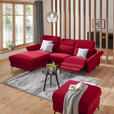 ECKSOFA in Echtleder Rot  - Rot/Schwarz, Natur, Leder/Metall (199/285cm) - Valnatura