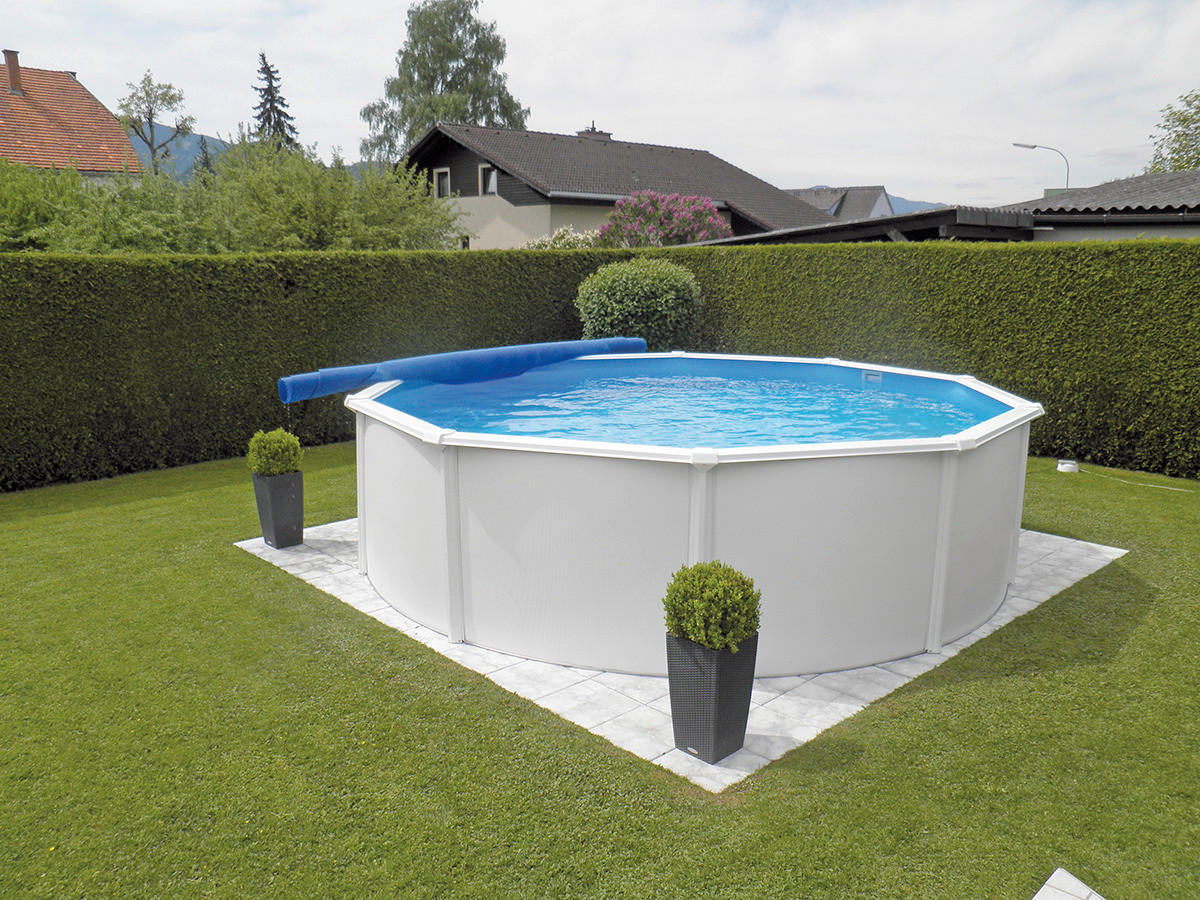 Stahlwandpool Rund Set Steely De Luxe mit Pumpe Ø 550 cm