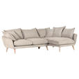 ECKSOFA in Mikrofaser Beige  - Beige/Buchefarben, Trend, Holz/Textil (267/170cm) - Ambia Home