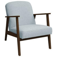 SESSEL in Webstoff Pastellblau, Dunkelbraun  - Pastellblau/Dunkelbraun, Natur, Holz/Textil (63/78/78cm) - Livetastic